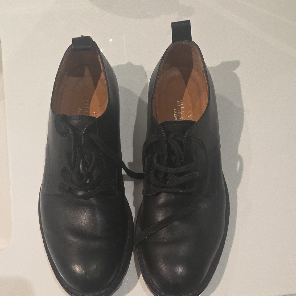 Valentino Black Leather Men's Dress Shoes